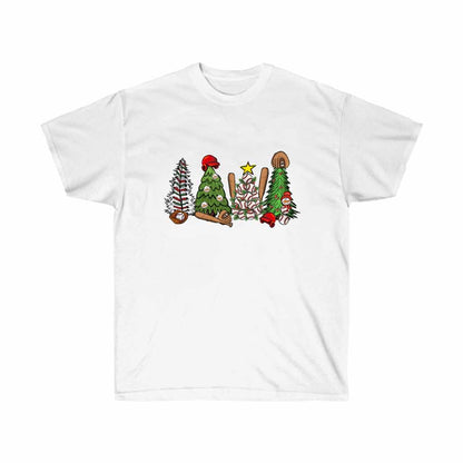 Baseball Christmas Tree Tshirt