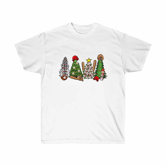 Baseball Christmas Tree Tshirt