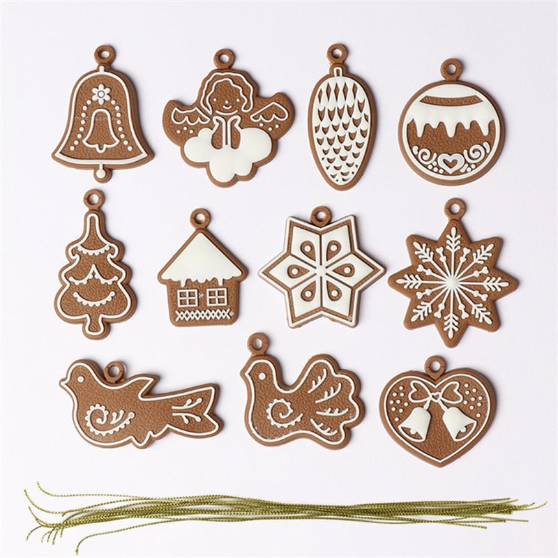 Gingerbread Man Ornaments for Christmas Tree Decorations Tall Gingerman Hanging Charms Christmas Tree Ornament Holiday Decor
