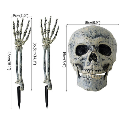 Halloween Prop Skull Skeleton Horror Tombstone Skull Gauze Decoration Halloween Home Garden Decor Haunted House Scary Party