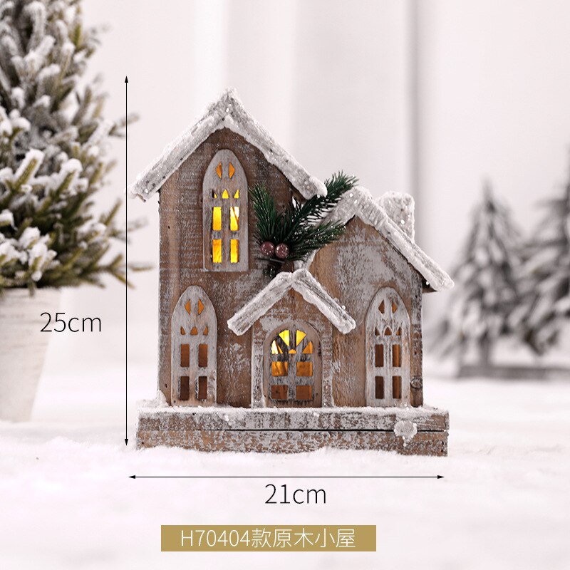 Creative Christmas Wooden Decorative House Pendant Simulation Street Light Model Light Christmas Party Home Decoration Navidad
