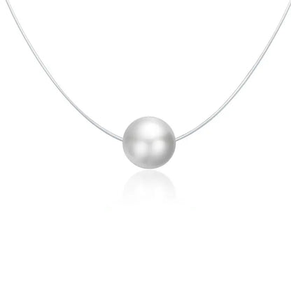 Bamoer Silver Invisible Chain Necklaces Pendants Rhinestone Choker Necklaces Transparent Fishing Line Collier Femme SCN332