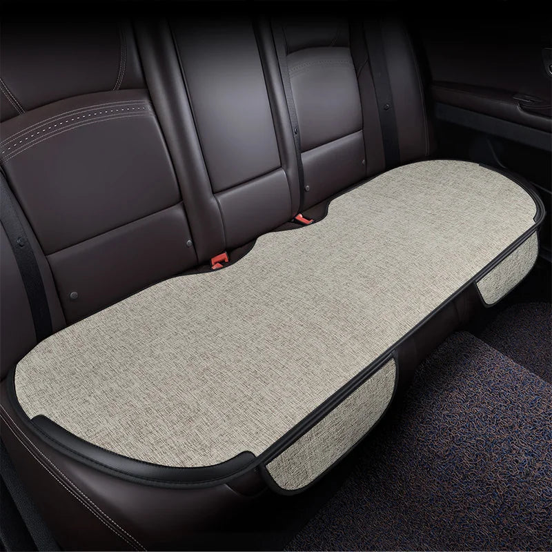 Flax Car Seat Covers Front Rear Full Set Choose Car Seat Cushion Linen Fabric Seat Pad Protector Car Accessories Anti-Slip