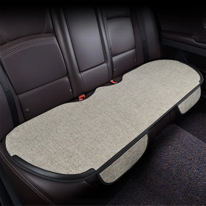 Flax Car Seat Covers Front Rear Full Set Choose Car Seat Cushion Linen Fabric Seat Pad Protector Car Accessories Anti-Slip