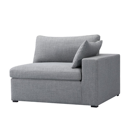 Inès Sofa - 1-Seater Single Module With Left Arm - Grey Fabric
