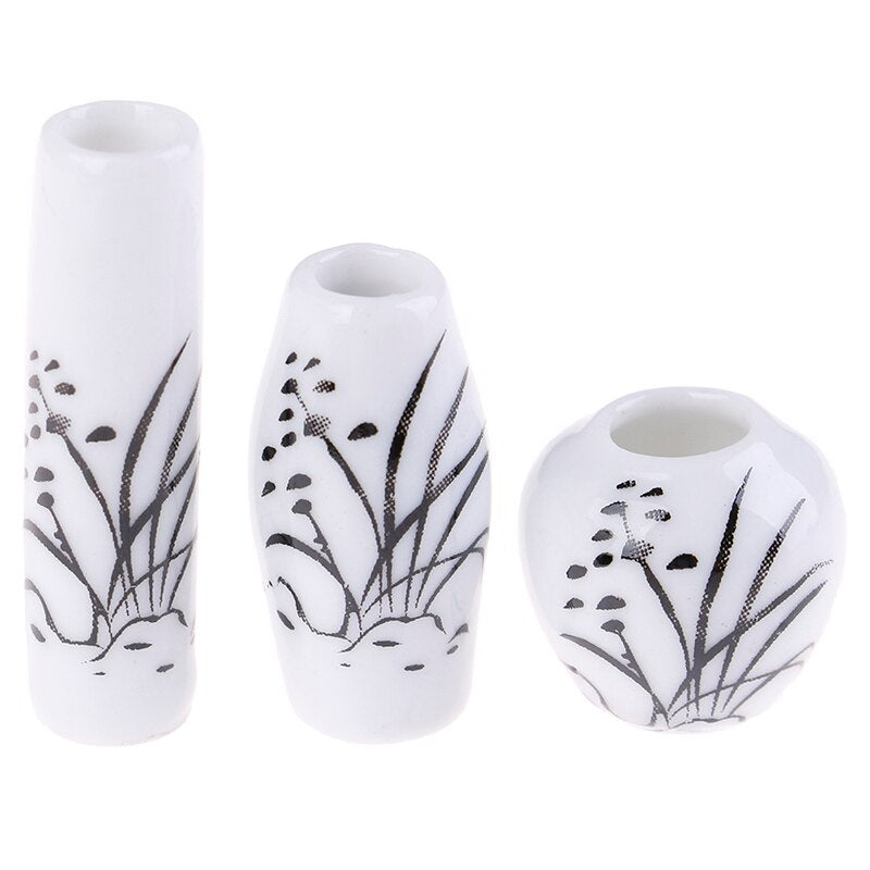 1/2/3/5/7/9pcs/Set Dollhouse Mini Ceramic Porcelain Vase Accessories Doll House Miniatures 1:12 Accessories Decorative Miniature