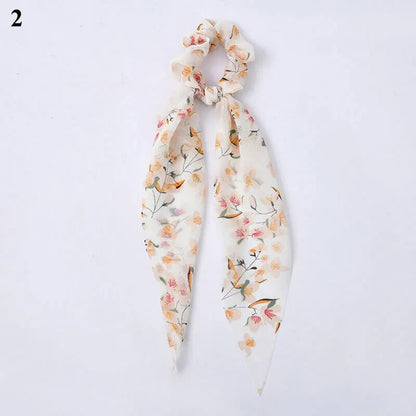 Santa Claus Bows Hair Scrunchies Long Ribbon Ponytail Scarf  Hair Tie Women Girls Elastic Hair Bands Christmas Hair Accessories