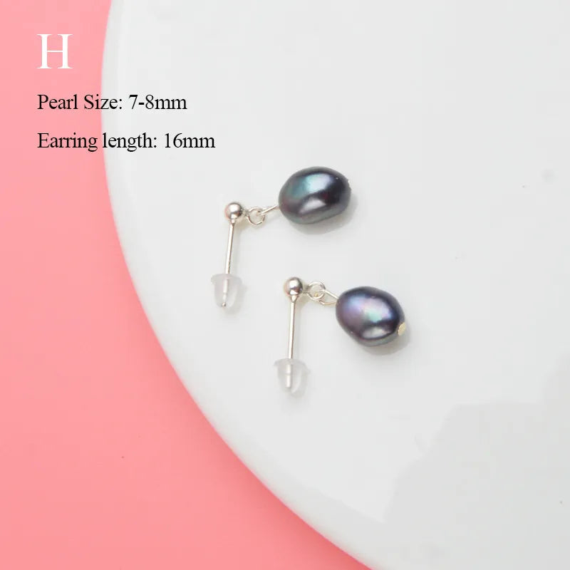 ASHIQI Natural Freshwater Pearl Earrings Real 925 Sterling Silver Long Korean Earrings for Women Big Baroque Pearl Jewelry