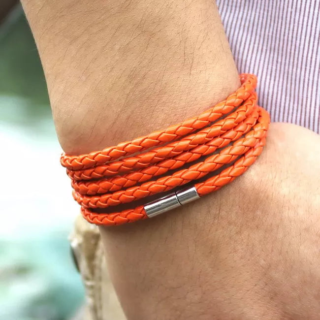 TYO Fashion 5 Layer Leather Bracelets & Charm Bangle Handmade Round Rope Turn Buckle Bracelet for Women Men Low Price