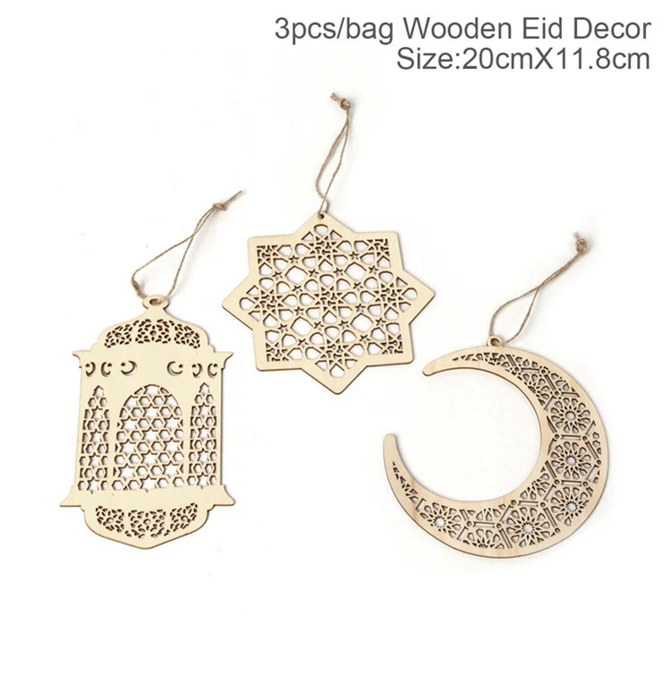 Wooden EID MUBARAK Ramadan Decoration Islamic Ramadan and Eid Decorations for Food Eid Al Adha EID Muslim Decor Ramadan