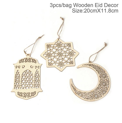Wooden EID MUBARAK Ramadan Decoration Islamic Ramadan and Eid Decorations for Food Eid Al Adha EID Muslim Decor Ramadan
