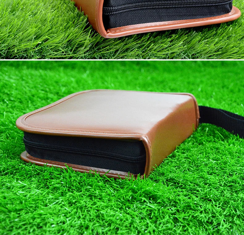 1PC Golf Bag Artificial/Faux Leather Golfer's Set Tool Kit Carrying Range Finder Knife Brush Ball Clip Tee Score Brown New