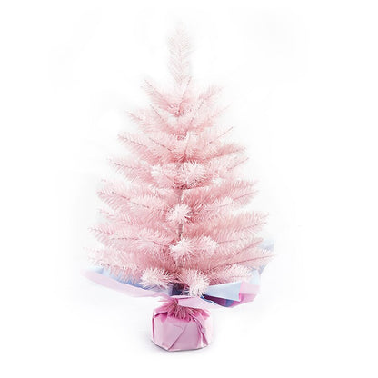 Artificial Christmas Tree 60CM Pink Classic Xmas Pine Tree With Plastic Stand Ar