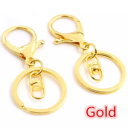 5pcs/Lot 30mm Key Ring Long 70mm Popular Classic 11 Colors Plated Lobster Clasp Key Hook Chain Jewelry Making for Keychain