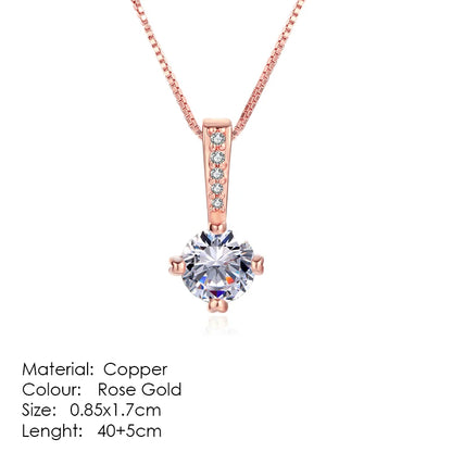 ZHOUYANG Pendant Necklaces Jewelry for Women Rose Gold Color Chain Jewellery Heart Necklace Cubic Zirconia N388