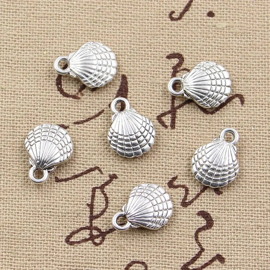 15pcs Charms Double Sided Lovely  Shell 13x10mm Antique Making Pendant Fit,Vintage Tibetan Bronze,DIY Handmade Jewelry