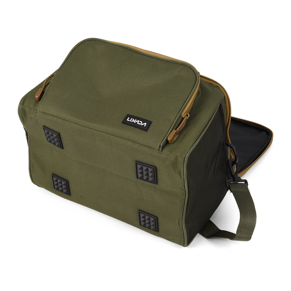 Lixada Fishing Bag Portable Multifunction Canvas Fishing Lure Reel Shoulder Waist Backpack Bag for Carp Pesca 37 * 25 * 25cm