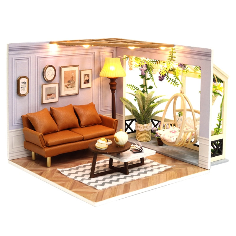 CUTEBEE Doll House Miniature DIY Dollhouse With Furnitures Wooden House Casa Diorama Toys for Children Birthday