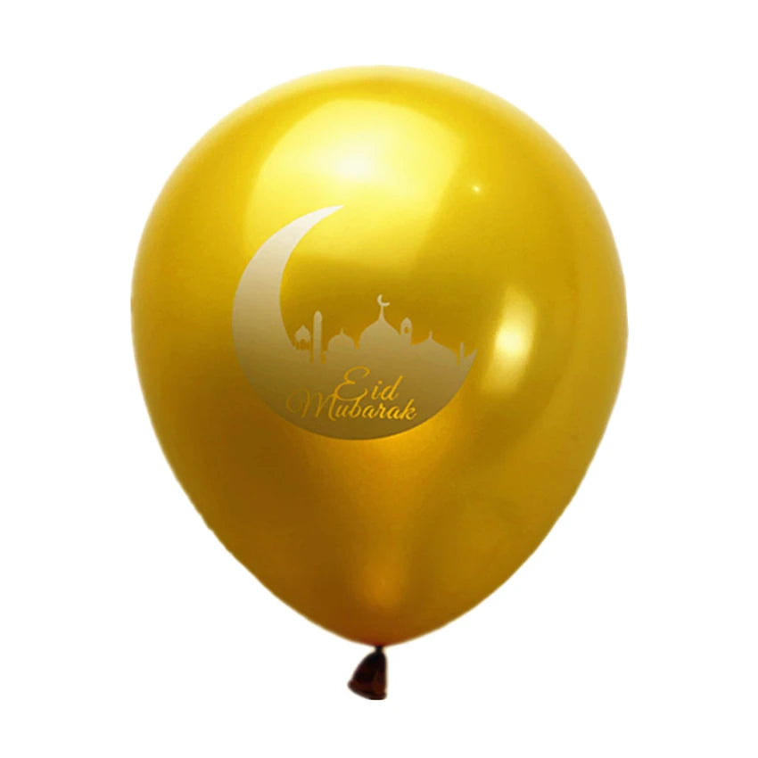 10pcs Transparent EID MUBARAK Decor Balloons Ramadan and Eid Decoration Muslim Islamic Decor Gold Balloon Ramadan Party Supplies