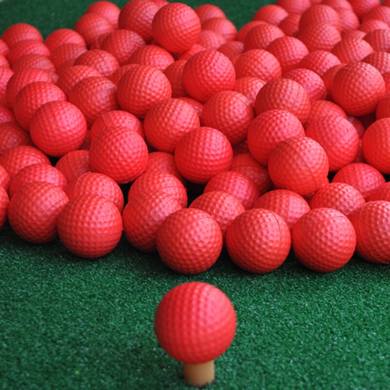 New Brand 50 Pcs/Bag Red Indoor Outdoor Training Practice Golf Sports Elastic PU Foam Balls