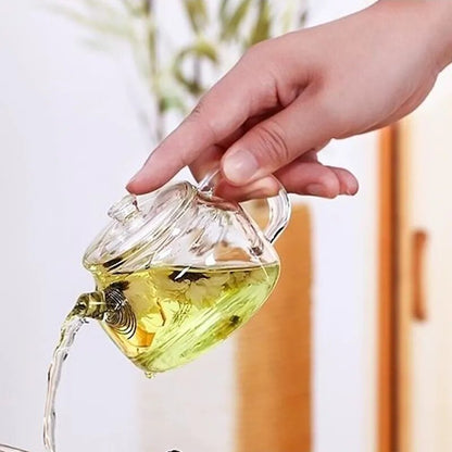 200ML Transparent Glass Teapot Water Jug Heat-Resistant Clear Kung Fu Tea Pot De