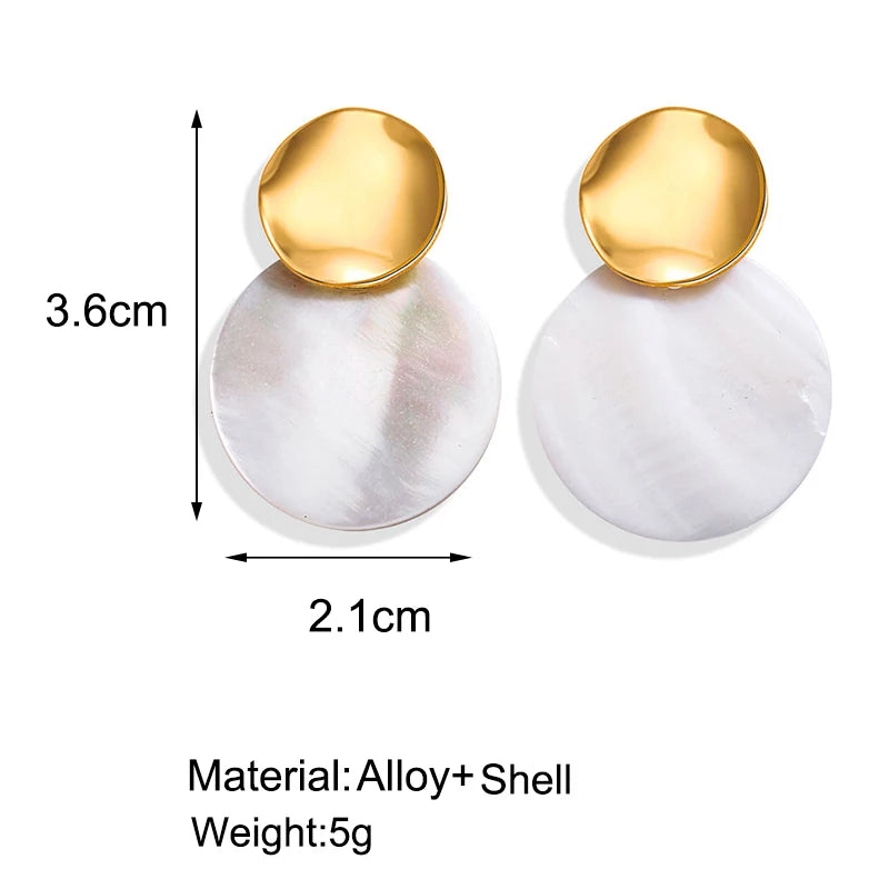 17KM New Vintage Earrings 2022 Geometric Shell Earrings for Women Girl BOHO Resin Drop Earrings Brincos Fashion Tortoise Jewelry