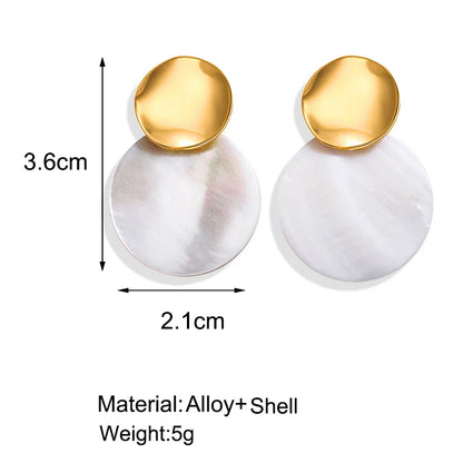 17KM New Vintage Earrings 2022 Geometric Shell Earrings for Women Girl BOHO Resin Drop Earrings Brincos Fashion Tortoise Jewelry