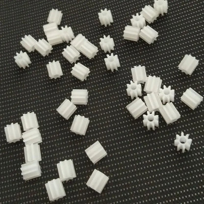 10pc DIY Toy Motor Gear 130Motor 0.5M 2mm Nylon Copper Shaft 8t/9t/12t/15t MINI 4wd Motor Gear Box Gear Reducer Gearbox RC Parts