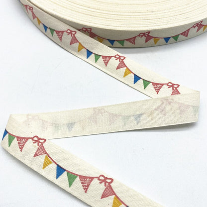 New 5yards 15mm Christmas Printed Polyester Cotton Ribbon DIY Wedding Christmas Party