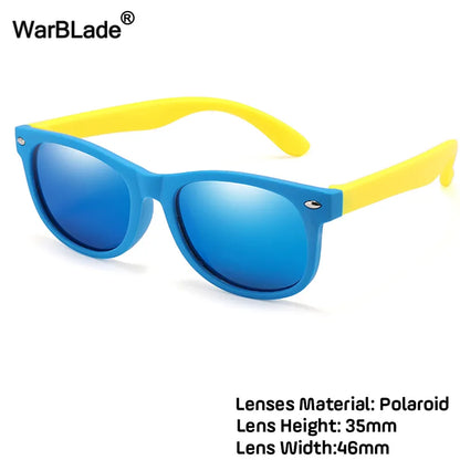 WarBlade Fashion Kids Sunglasses Children Polarized Sun Glasses Boys Girls Glasses Silicone Safety Baby Shades UV400 Eyewear