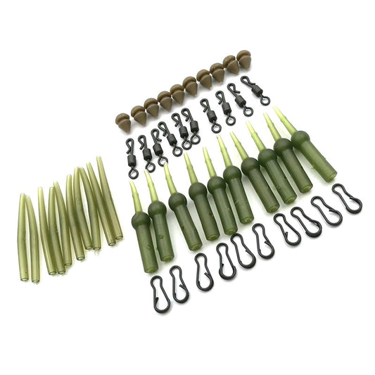 50Pcs/Set Carp Fishing Chod Rig Safety Sleeves Lead Clips Slide Heli Rigs Coarse Carp Fish Tackle Accessories