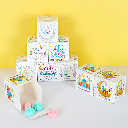 Eid Mubarak Candy Boxes Ramadan Decoration 2024 Eid Mubarak Ramadan Kareem Muslim Islamic Festival Party DIY Decor Supplies