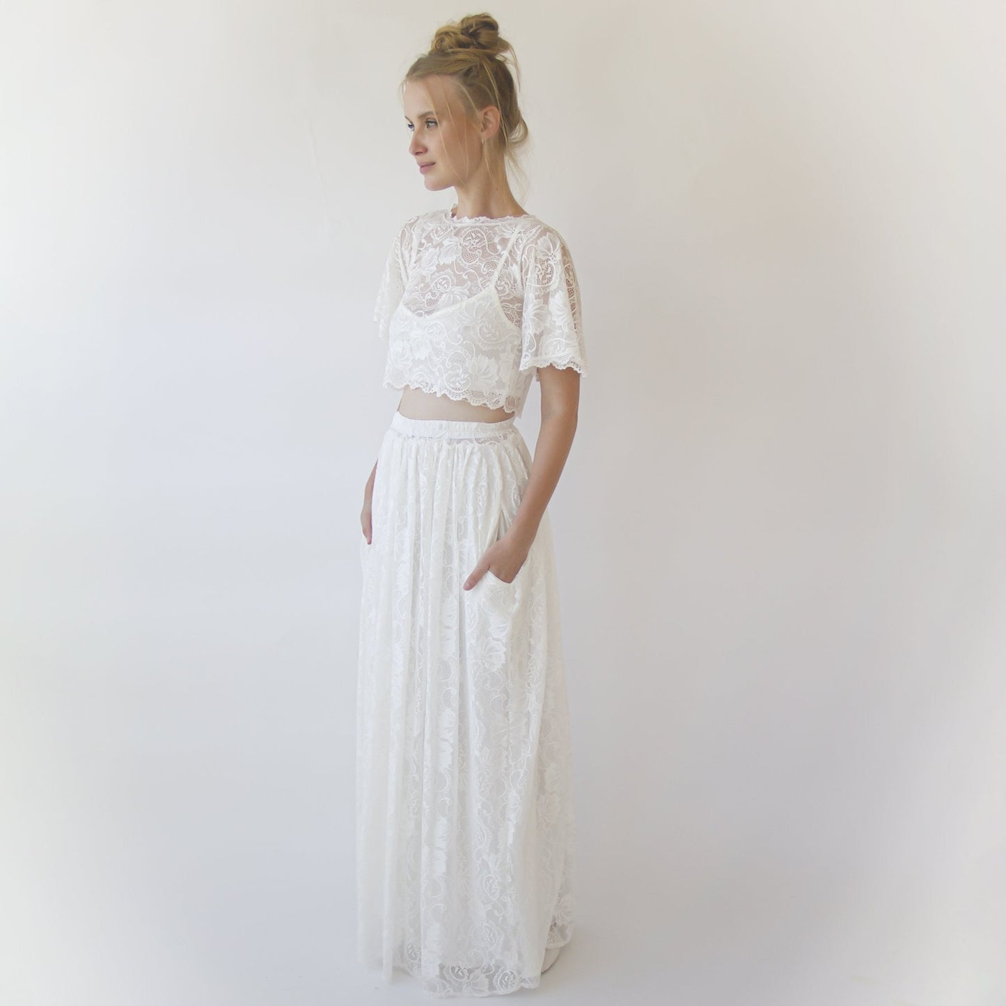 Bridal Lace Top, Plus Size Bridal Wear #2059