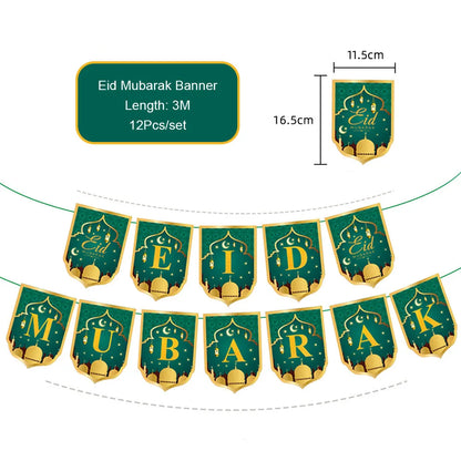 Ramadan Decoration Party Supplies EID Mubarak Paper Plate Cup for Ramadan Mubarak EID Party Home Decoration Islam Muslim Party
