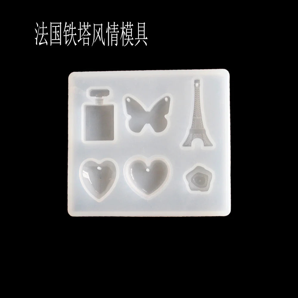 1PC Transparent Manual Three Cubic Resin Molds Pendant DIY Silicone Mold Dried Flower Jewelry Tools Accessories