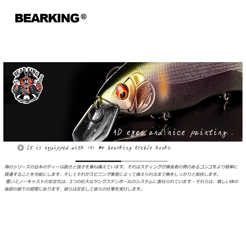 BEARKING 160mm 30g Hot Fishing Lures Assorted Colors Minnow Crank Tungsten Weight System Wobbler Model Crank Artificial Bait