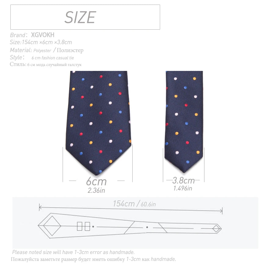 XGVOKH 20 Style Neck Tie Men Skinny Necktie Wedding Ties Polyester Black Dot Fashion Mens Business Bowtie Shirt Accessories