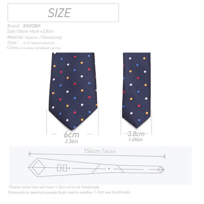 XGVOKH 20 Style Neck Tie Men Skinny Necktie Wedding Ties Polyester Black Dot Fashion Mens Business Bowtie Shirt Accessories