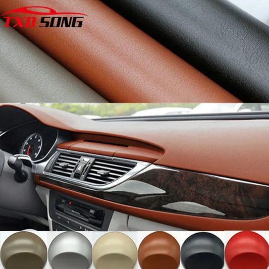 Premium Leather Pattern PVC Adhesive Vinyl Film Stickers for Auto Car Body Internal Decoration Vinyl Wrap Car Leather Film
