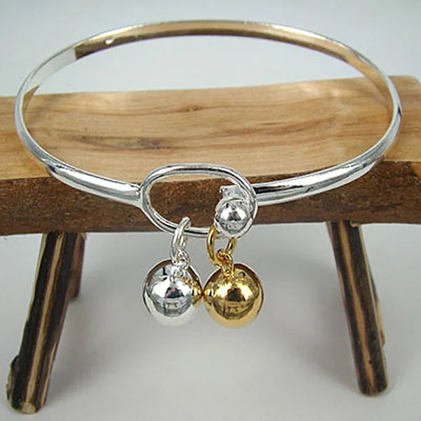 Andara 925 Sterling Silver Round Heart Open Bracelet for Women Jewelry Cuff Bangles