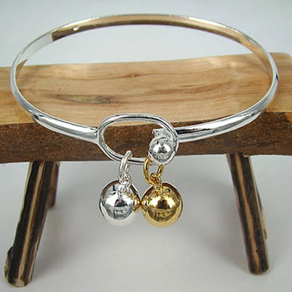 Andara 925 Sterling Silver Round Heart Open Bracelet for Women Jewelry Cuff Bangles