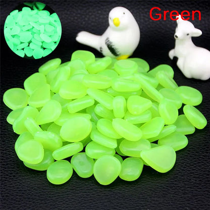 10pcs/Lot Luminous Pebbles Rocks Garden Ornaments Stone Glow in the Dark GardenFor Walkways Fish Tank Decorations