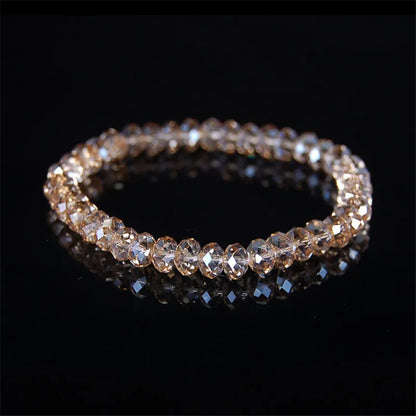 New Artificial Austria Crystal Bracelet Fashion Shiny Stone Beads Elasticity Rope Strand Bracelets for Women Jewelry
