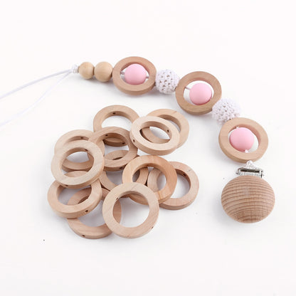 20PCS 25*8MM Wood Teether DIY Crafts for Baby Nursing Bracelets Necklace Wooden Rings Children'S Goods Teething Wooden Blank Toy