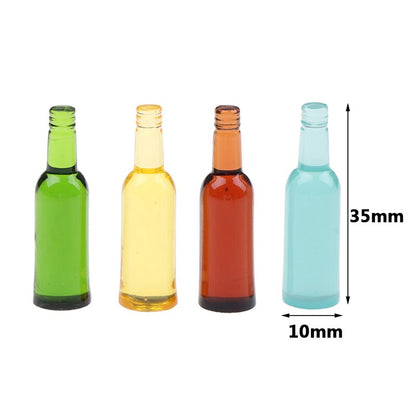 6Pcs 1:12 Dollhouse Miniature Toy Beer Wine Drink Bottle Doll Food Kitchen Living Room Toy Accessories