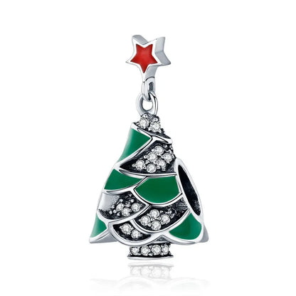 Bamoer 925 Sterling Silver Jewelry Christmas Collection Charm for Women Girl DIY Jewelry Fit Original Bracelet Bangle