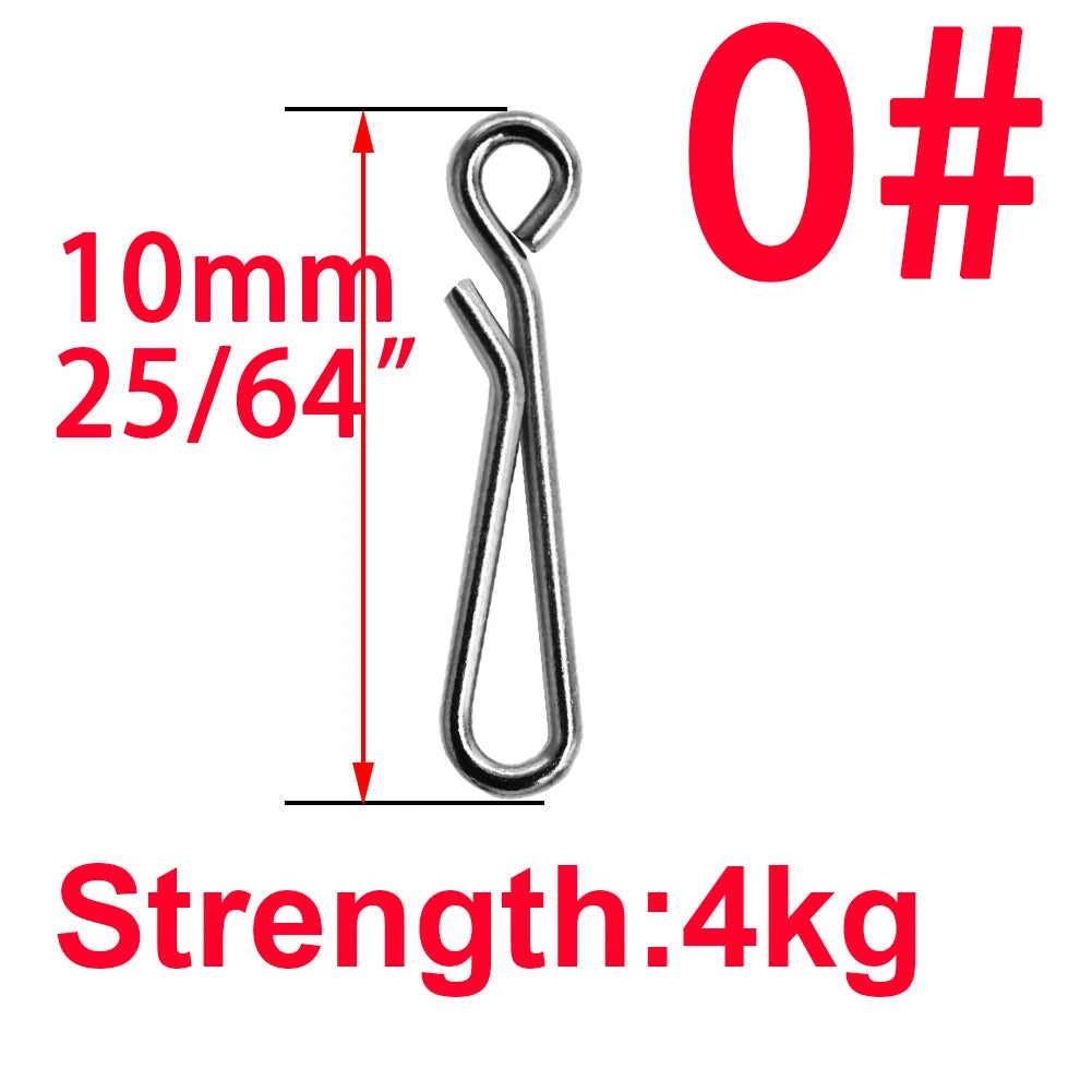 50pcs/Box Bearing Lock Rolling Swivel Pin Solid Ring Snap Barrel Tackle Tool Connector Fishing Lure Line Accessories Tackle