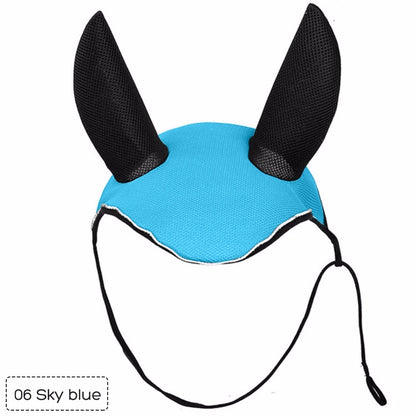 Horse Riding Breathable Meshed Horse Ear Cover Equestrian Horse Equipment Fly Mask Bonnet Net Ear Masks Protector Horse Care