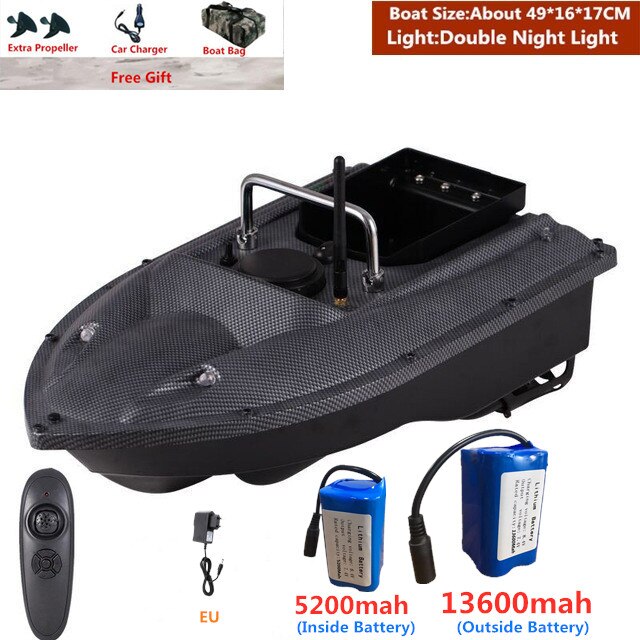 Smart Fixed Speed Cruise Radio Remote Control Fishing Bait Boat 1.5KG 500M Dual Night Light Lure Fishing RC Bait Boat Fishing