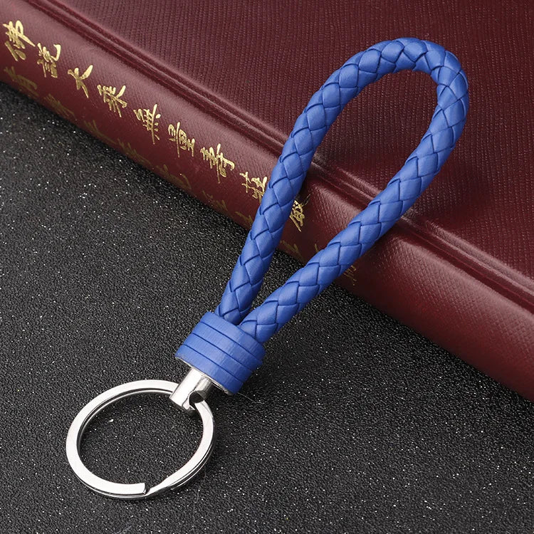 Handmade Knitted Rope Making Leather Rope Keychain for Women Men Rope for Hanging Bags Key Chain Porte Clef Chaveiro Keychains
